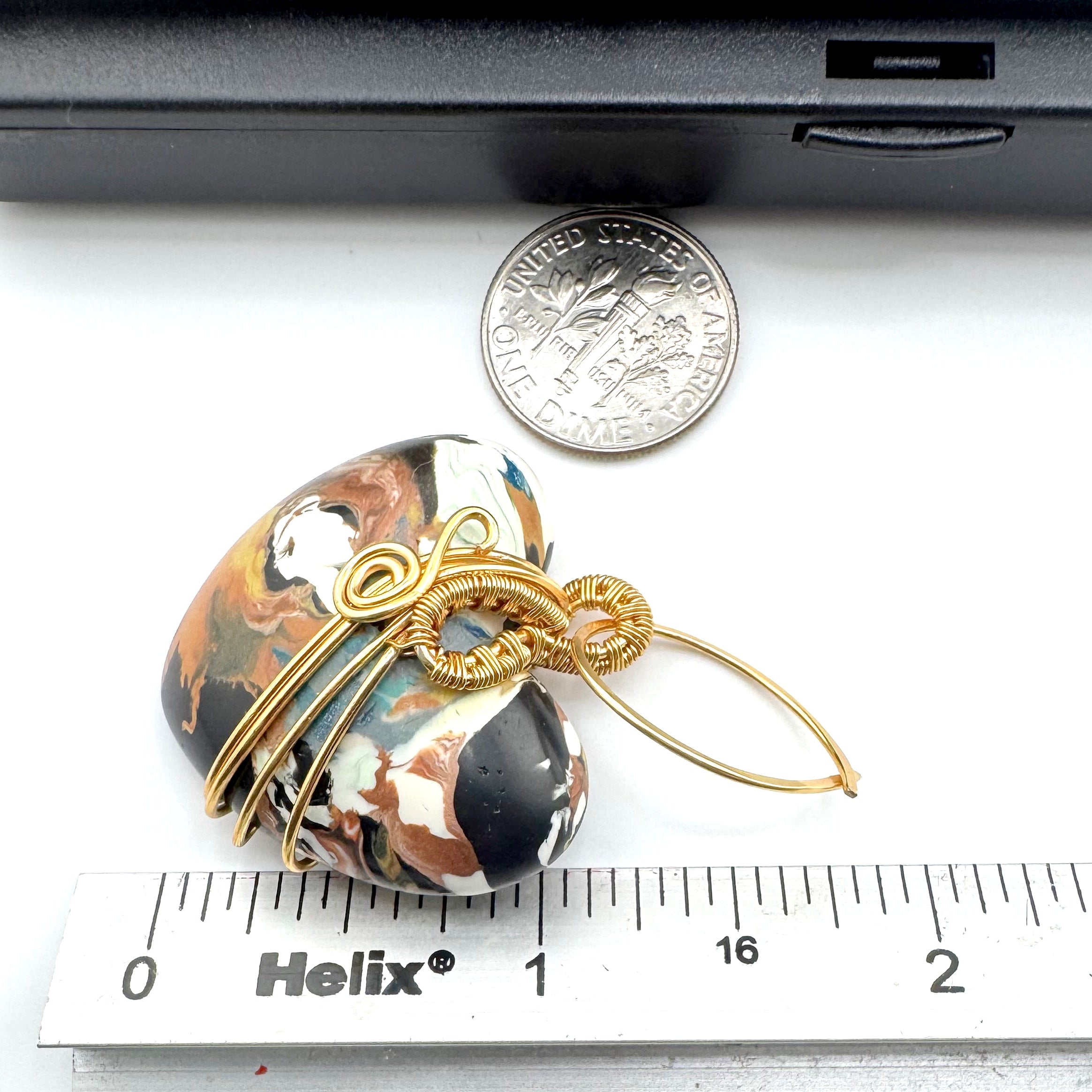 Earthfire Heart Wire-Wrapped Pendant Necklace
