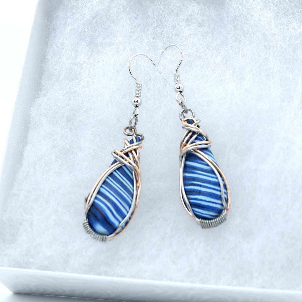Sodalite Clay Teardrop Earrings