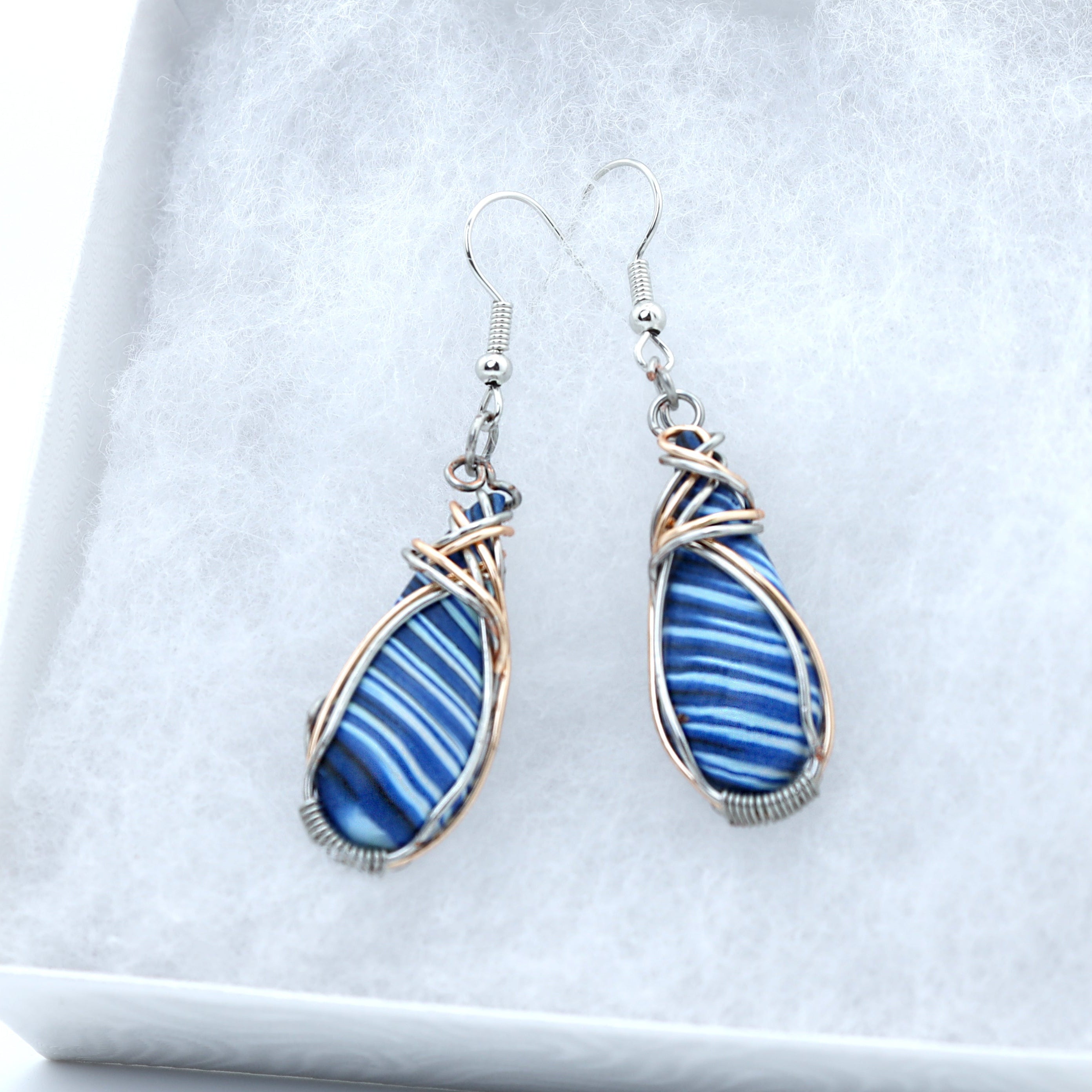 Sodalite Clay Teardrop Earrings