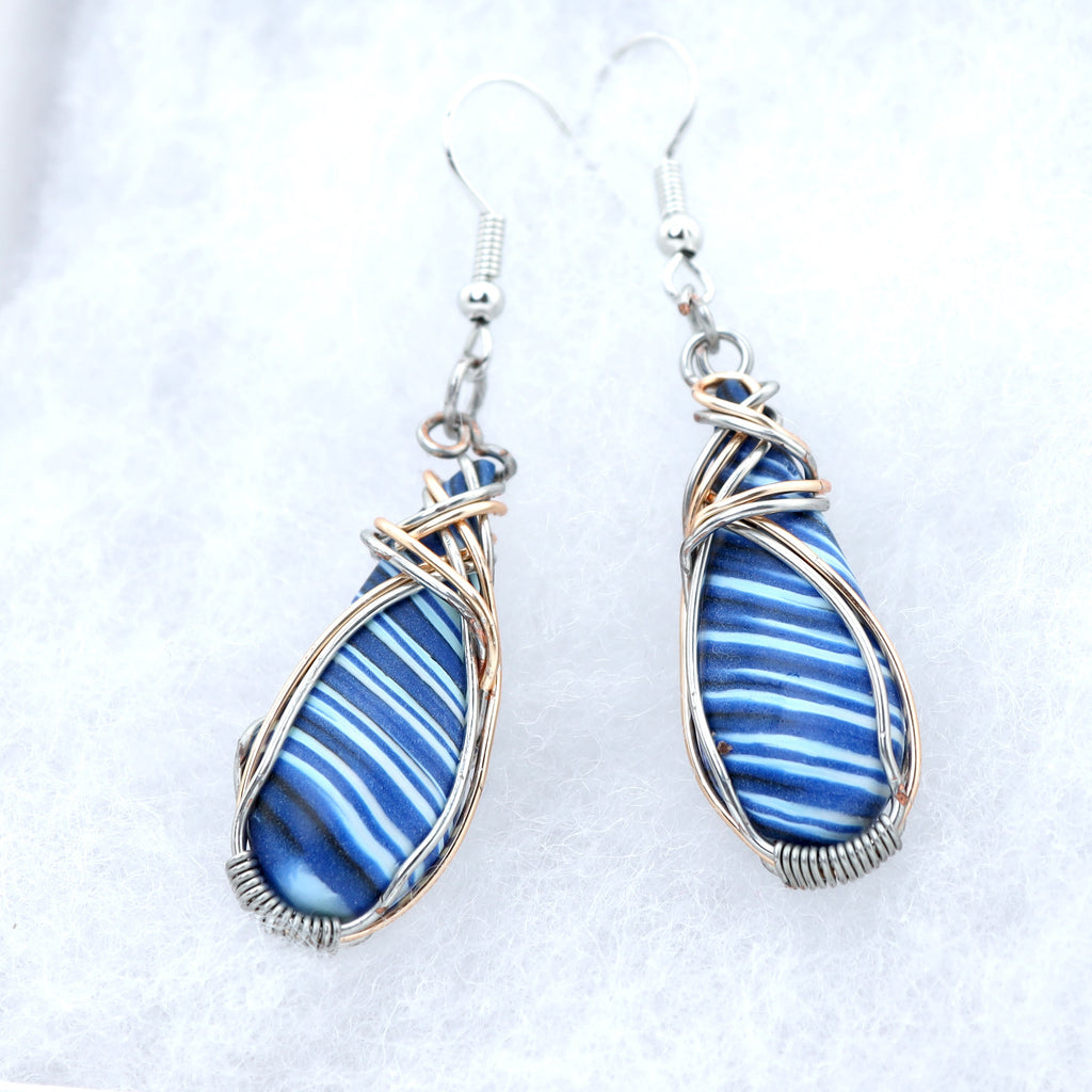 Sodalite Clay Teardrop Earrings
