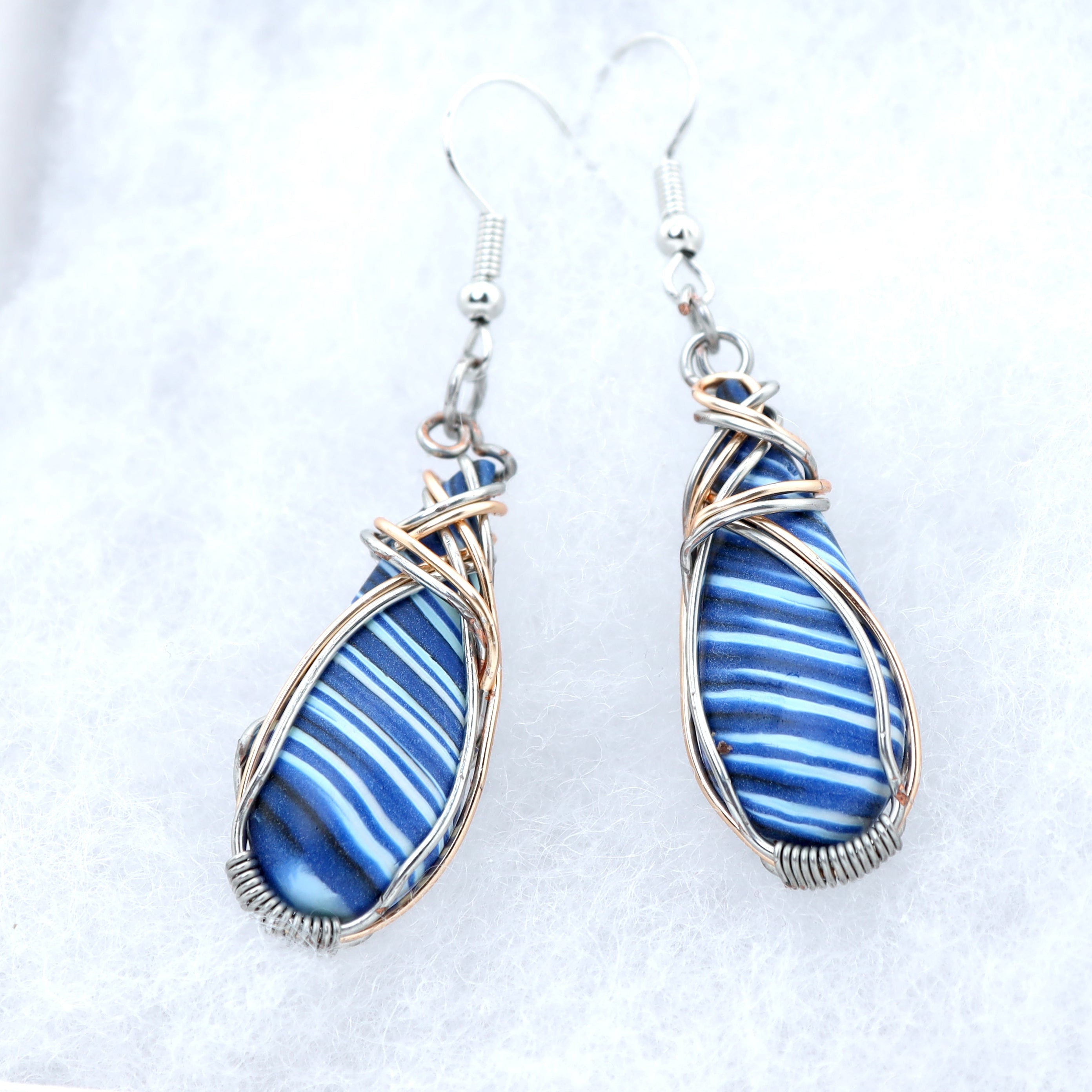 Sodalite Clay Teardrop Earrings