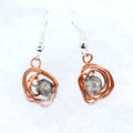 Smoky Quartz & Copper Swirl Earrings