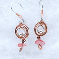 Watermelon Quartz & Copper Orbit Earrings