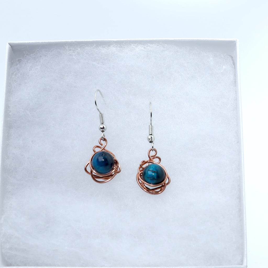 Deepwater Copper Swirl Earrings