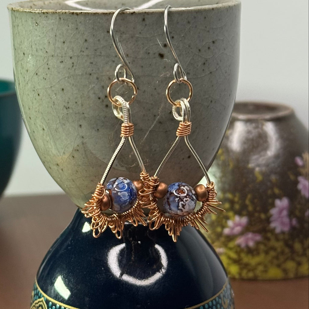 Earth & Wire Dangle Earrings