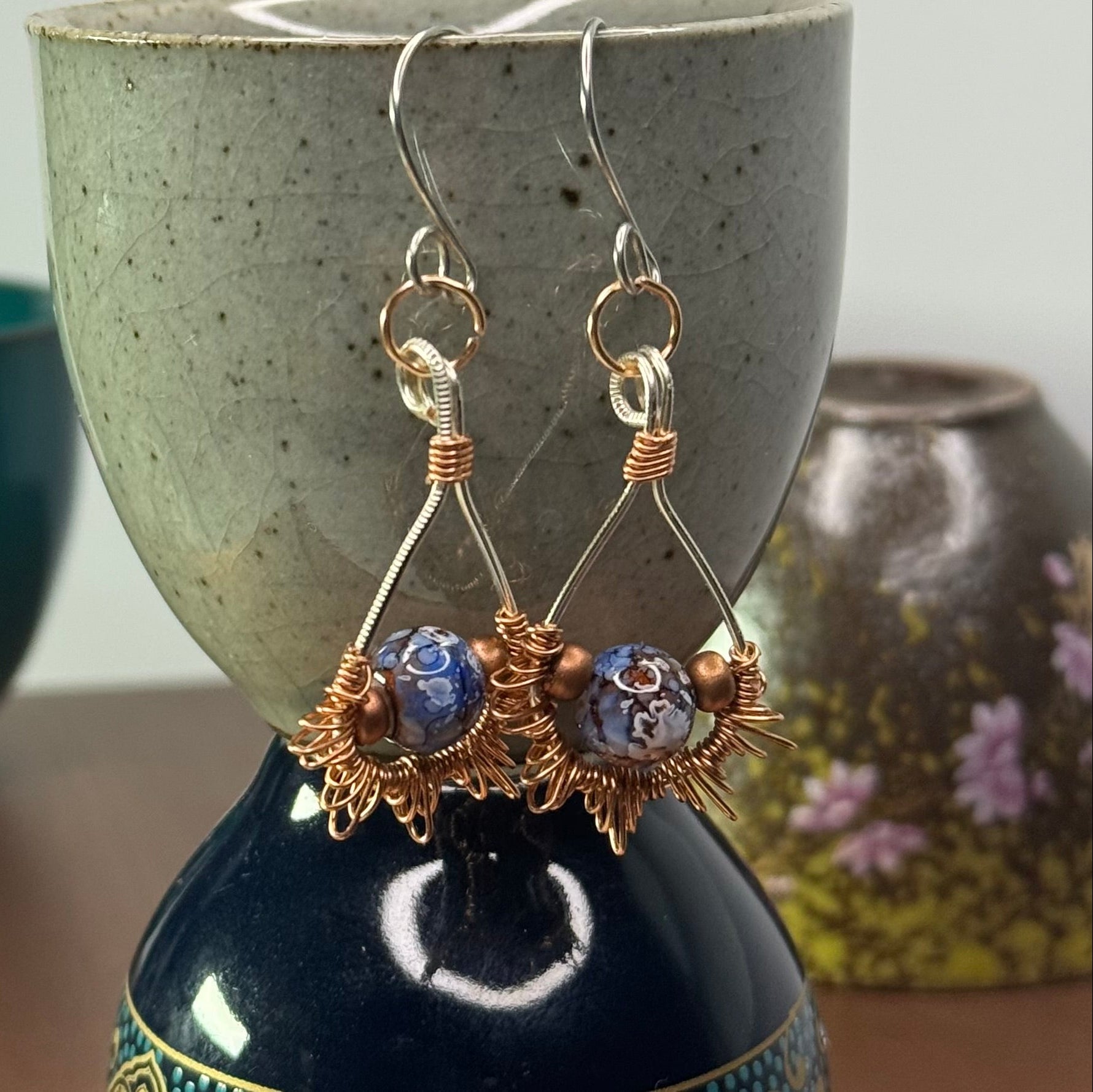 Earth & Wire Dangle Earrings