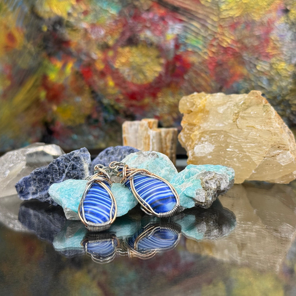 Sodalite Clay Teardrop Earrings