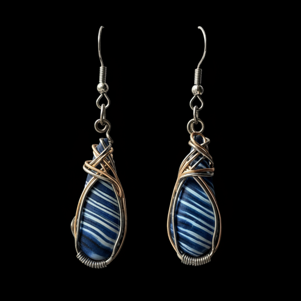 Sodalite Clay Teardrop Earrings