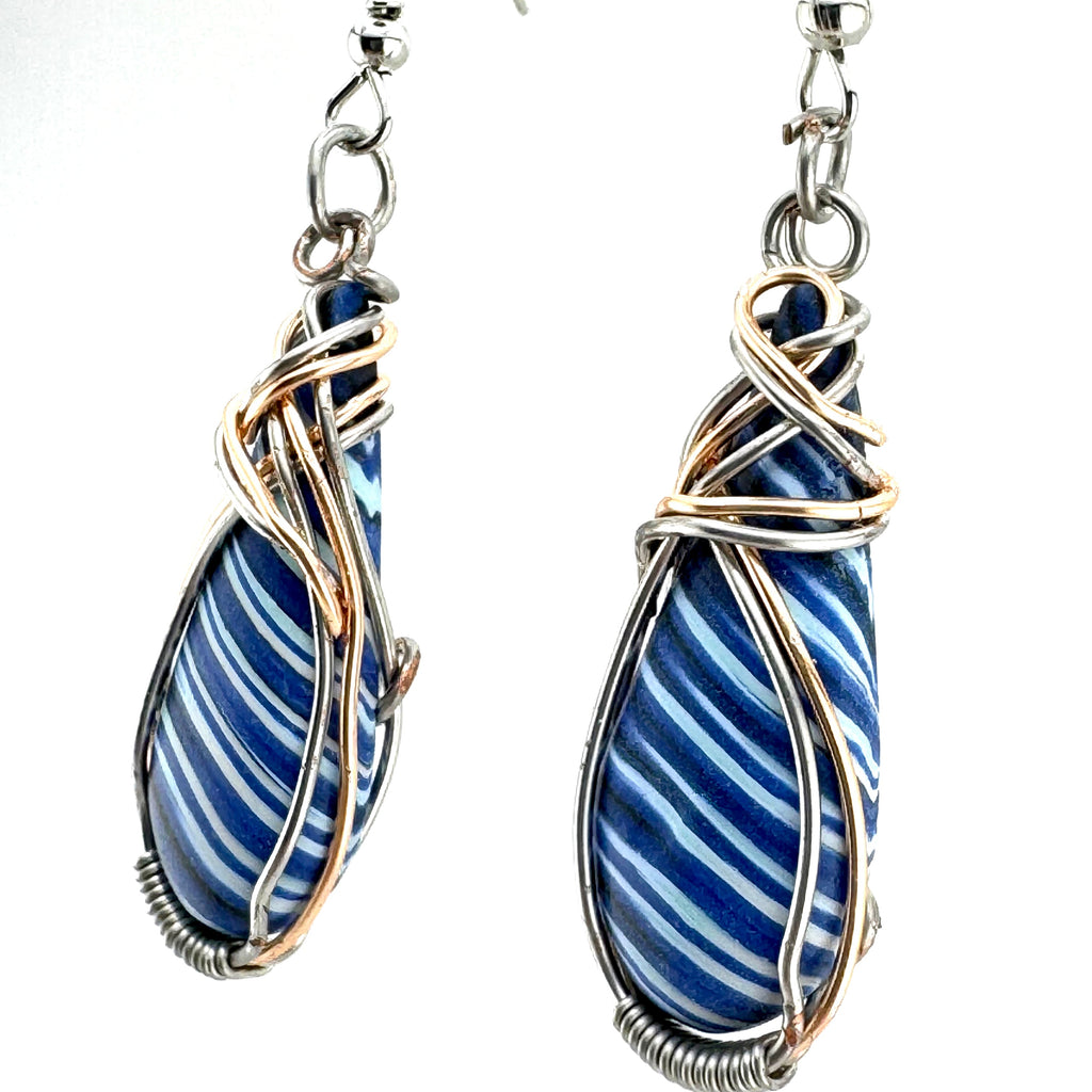 Sodalite Clay Teardrop Earrings