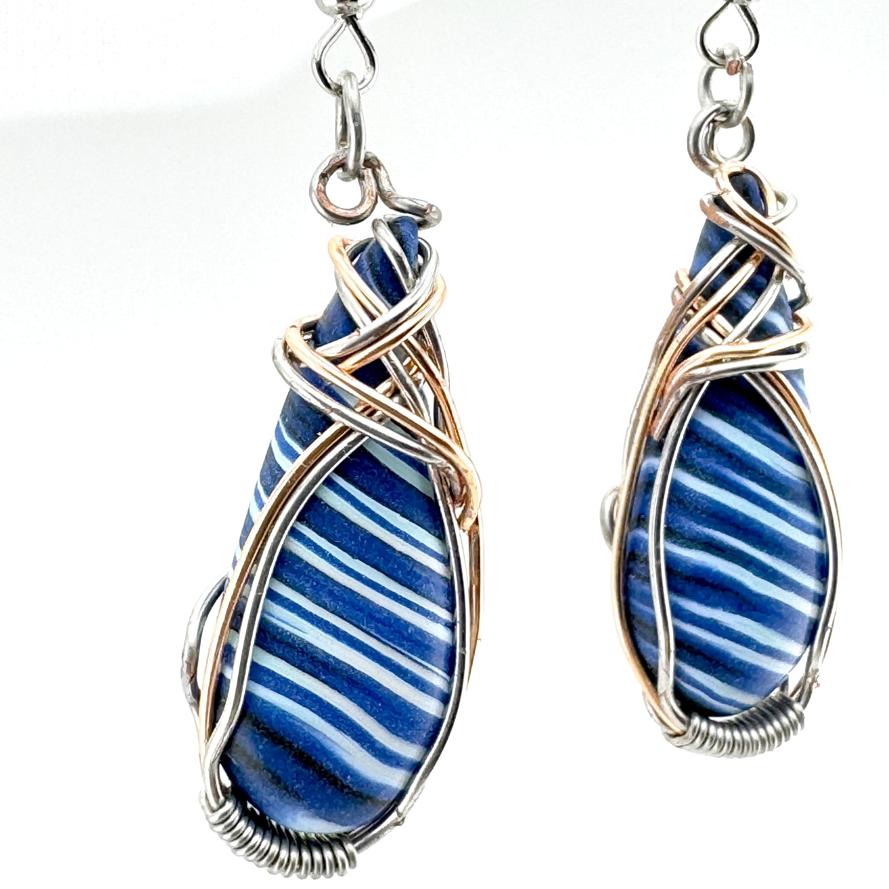 Sodalite Clay Teardrop Earrings
