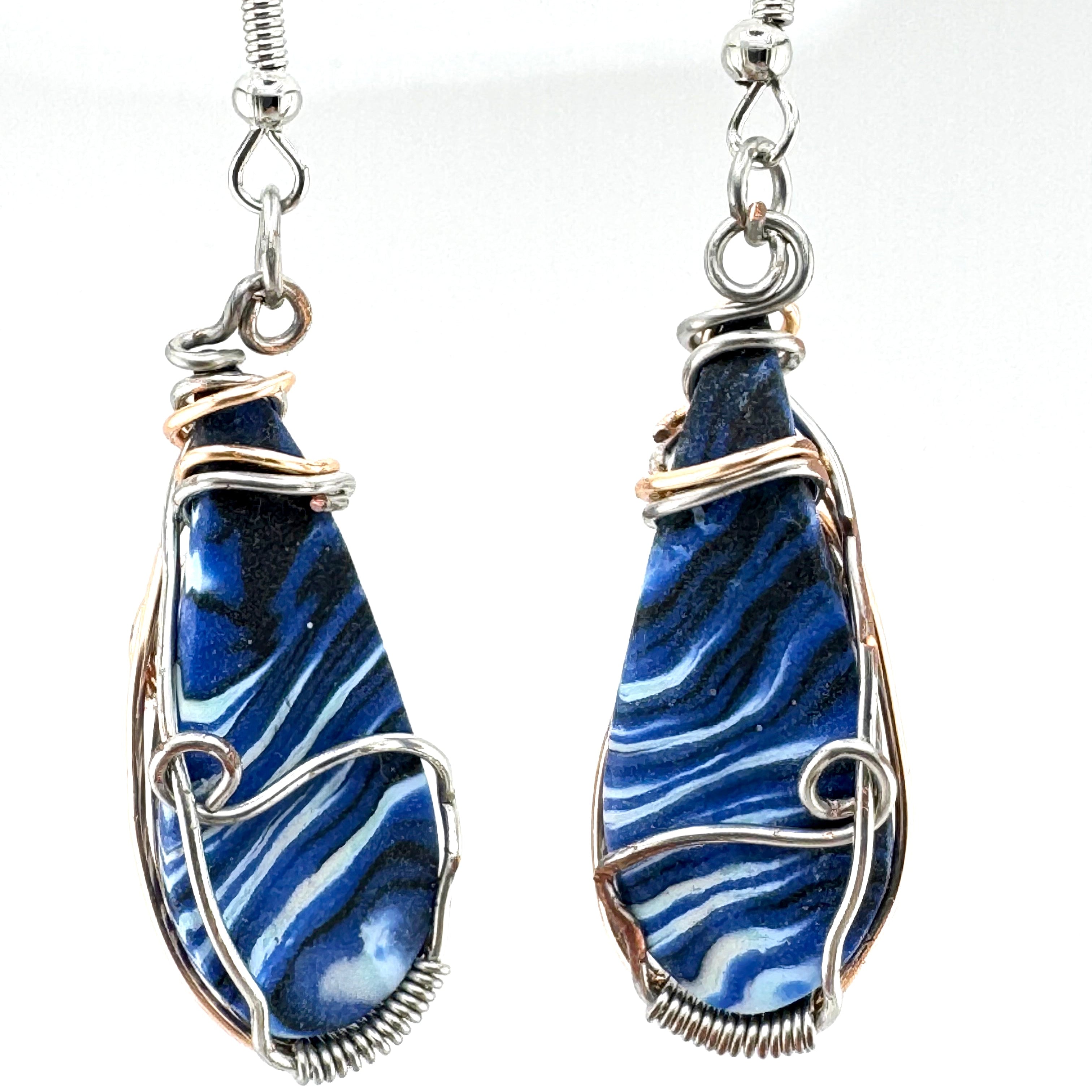 Sodalite Clay Teardrop Earrings