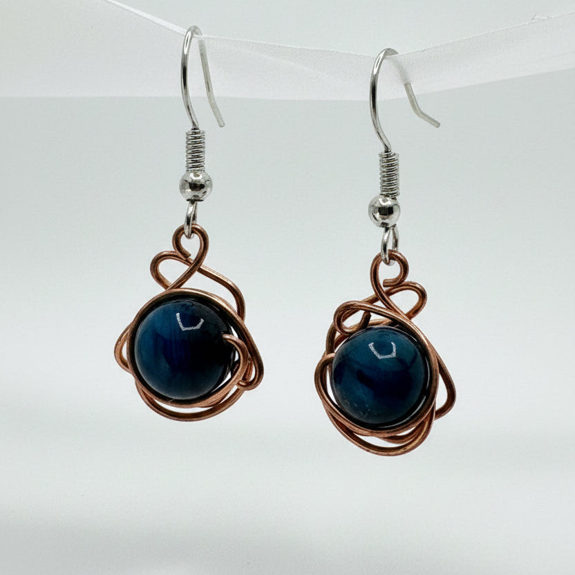 Deepwater Copper Swirl Earrings