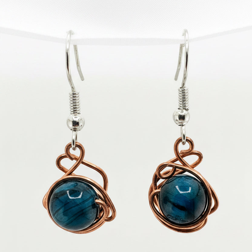 Deepwater Copper Swirl Earrings