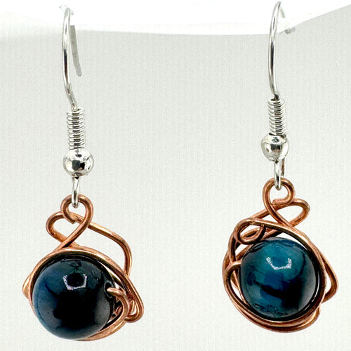 Deepwater Copper Swirl Earrings