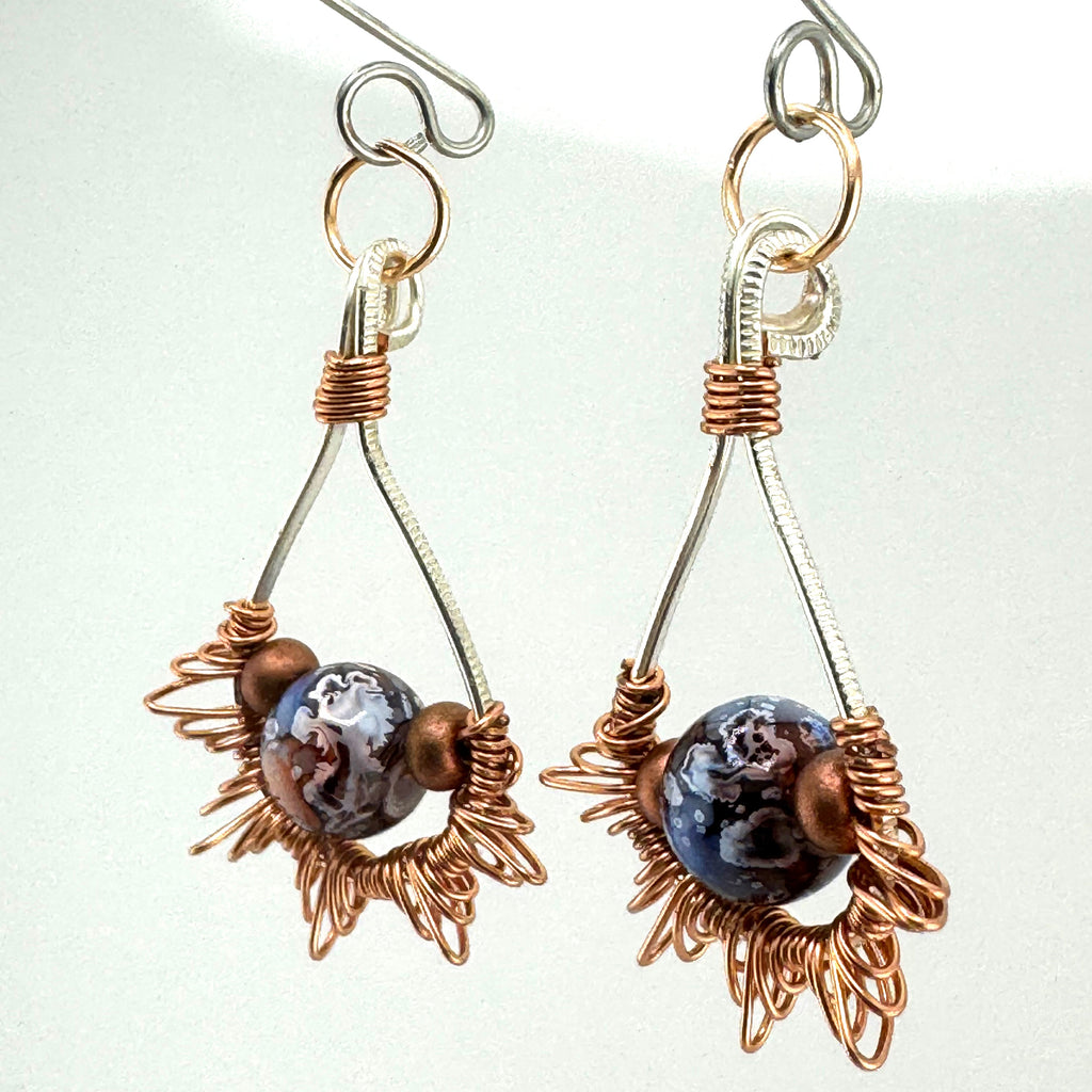 Earth & Wire Dangle Earrings