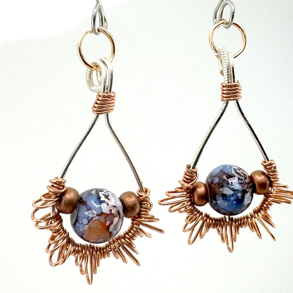 Earth & Wire Dangle Earrings
