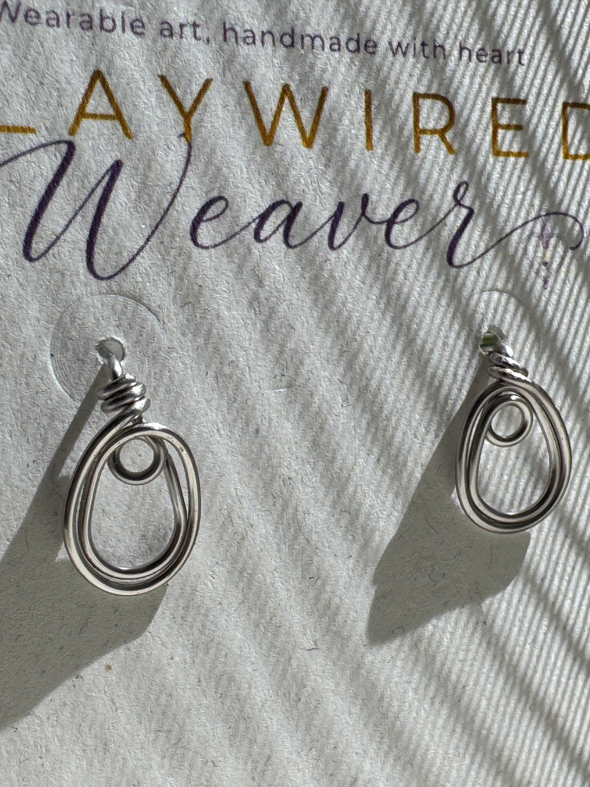Silver Open Teardrop Stud Earrings