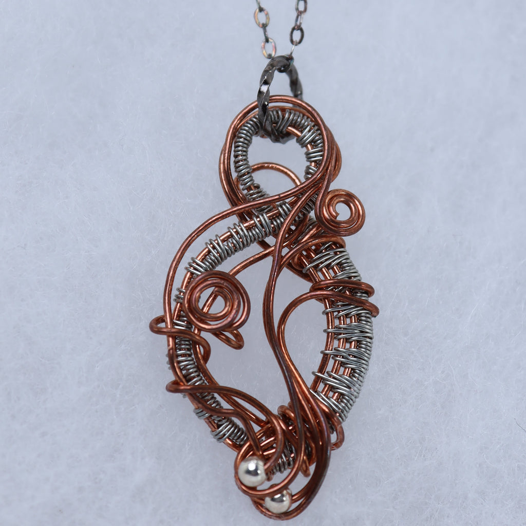 Woven Current Mixed Metal Pendant Necklace