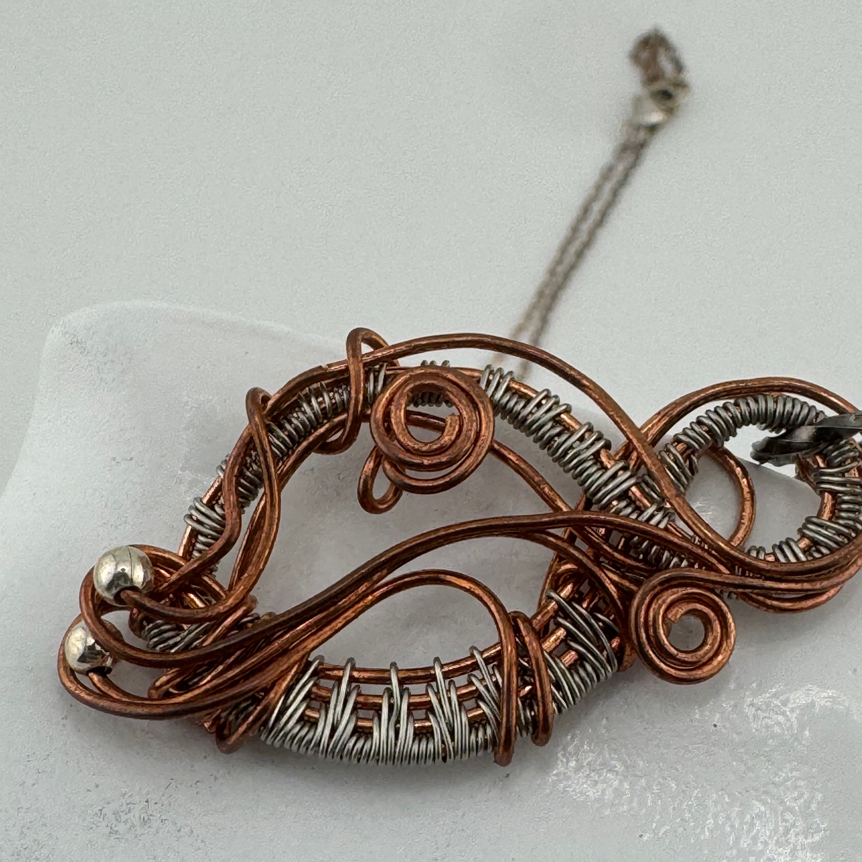 Woven Current Mixed Metal Pendant Necklace
